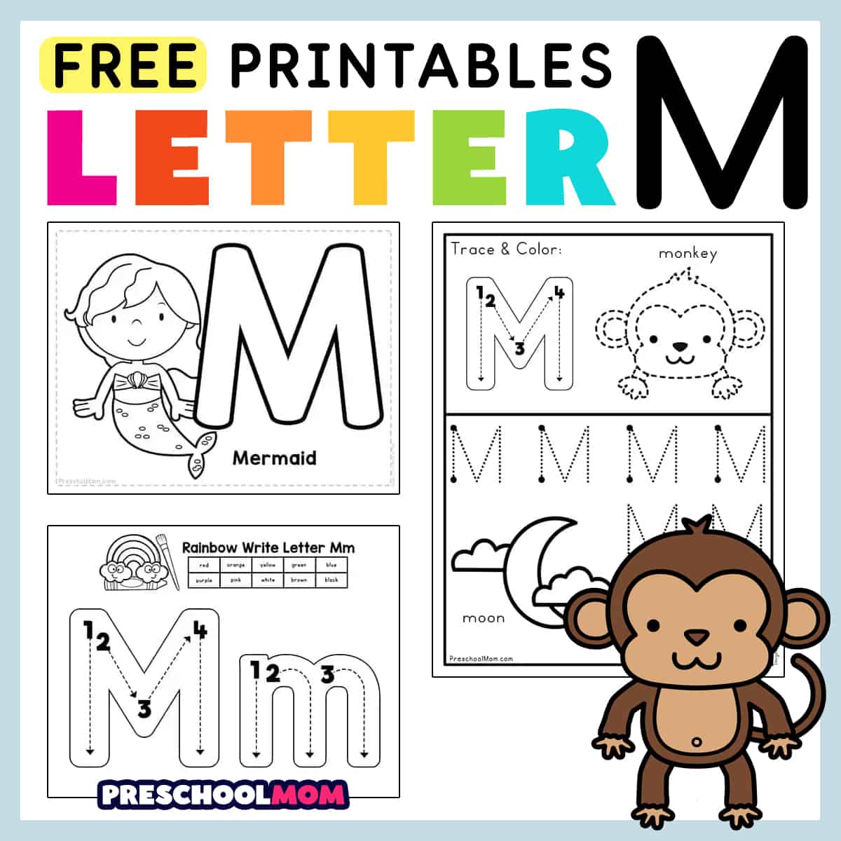 letter m preschool printables - preschool mom